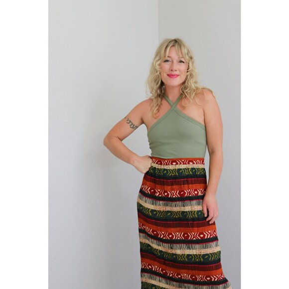 2000's, New Old Stock NWT Kloz Rayon Maxi Skirt ~ Women's Extra Large to 2XL - Picture 7 of 10